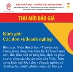 Viện Huyết học - Truyền máu Trung ương thông báo thư mời báo giá