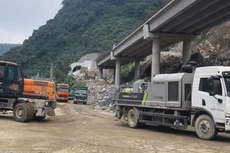 Lũy kế sản lượng Dự án Cao tốc Đồng Đăng - Trà Lĩnh đến nay đạt khoảng 41,6% giá trị hợp đồng. Ảnh: Minh Thư