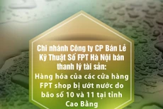 Chi nhánh Công ty CP Bán lẻ Kỹ thuật số FPT Hà Nội thông báo bán thanh lý tài sản