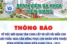 Bệnh viện Đa khoa Kiên Giang thông báo 
