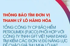Thông báo tìm đơn vị thanh lý lô hàng hóa