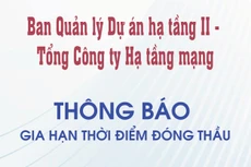 Ban Quản lý dự án Hạ tầng II - Tổng công ty Hạ tầng mạng thông báo gia hạn thời điểm đóng thầu