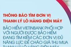 THÔNG BÁO TÌM ĐƠN VỊ THANH LÝ LÔ HÀNG ĐIỆN MÁY 