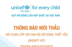 Quỹ nhi đồng Liên Hợp Quốc (UNICEF) thông báo mời thầu