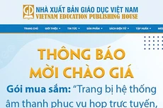 Nhà Xuất bản Giáo dục Việt Nam thông báo mời chào giá