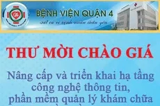 Bệnh viện Quận 4 thông báo thư mời chào giá