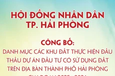 Danh mục các khu đất thực hiện đấu thầu dự án đầu tư có sử dụng đất trên địa bàn thành phố Hải Phòng giai đoạn 2025 - 2026