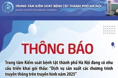 Trung tâm Kiểm soát bệnh tật thành phố Hà Nội thông báo