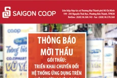 Liên hiệp Hợp tác xã Thương mại TP.Hồ Chí Minh (Saigon Co.op) thông báo mời thầu 