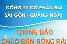 Công ty Cổ phần Bia Sài Gòn - Quảng Ngãi thông báo về việc chào bán rộng rãi tài sản thanh lý 