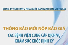 Nhà xuất bản Giáo dục Việt Nam thông báo mời nộp báo giá