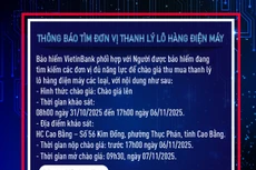 Thông báo tìm đơn vị thanh lý lô hàng điện máy