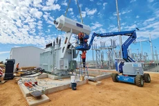 Máy biến áp 70 MVA - 132/33 kV do Tổng công ty Thiết bị điện Đông Anh sản xuất được lắp đặt tại Australia. Ảnh: Phú An EEMC