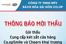 Công ty TNHH MTV Bách Hóa Sài Gòn Co.op thông báo mời thầu