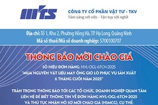 Công ty cổ phần Vật tư - TKV thông báo mời chào giá đơn hàng NVL-OGL-6TCN-2025 