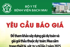 Bệnh viện Bạch Mai yêu cầu báo giá