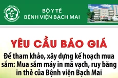 Bệnh viện Bạch Mai thông báo yêu cầu báo giá