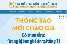 Công ty TNHH MTV Nhà xuất bản Giáo dục Việt Nam thông báo mời chào giá Gói mua sắm: “Trang bị bàn ghế ăn tại tầng 11 Tòa nhà 81 Trần Hưng Đạo, Hà Nội”