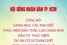 Danh mục các khu đất thực hiện đấu thầu lựa chọn nhà đầu tư thực hiện dự án đầu tư có sử dụng đất trên địa bàn TP. HCM năm 2025 (Đợt 1)