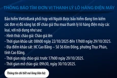 Thông báo tìm đơn vị thanh lý lô hàng điện máy