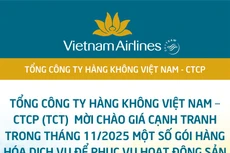 Tổng công ty Hàng không Việt Nam – CTCP thông báo mời chào giá cạnh tranh
