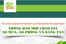 Thông báo mời chào giá áo mưa, áo phông và găng tay