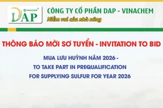 THÔNG BÁO MỜI SƠ TUYỂN - INVITATION TO BID
