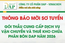 Công ty cổ phần DAP-Vinachem thông báo
