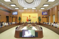 Chủ tịch Quốc hội Trần Thanh Mẫn chủ trì phiên họp của Ủy ban Thường vụ Quốc hội cho ý kiến về Dự án Luật Thủ đô (sửa đổi). Ảnh: Hồ Long