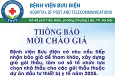 Bệnh viện Bưu điện thông báo mời chào giá