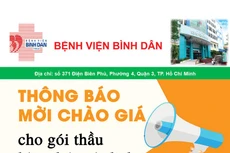 Bệnh viện Bình Dân thông báo mời chào giá các gói thầu hàng hóa và dịch vụ