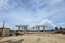 Vị trí hạng mục cầu 1 thuộc Dự án Đường Hoàng Sa - Dốc Sỏi qua địa bàn xã Bình Sơn. Ảnh: Hà Minh