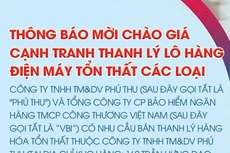 Thông báo mời chào giá cạnh tranh thanh lý lô hàng điện máy tổn thất các loại