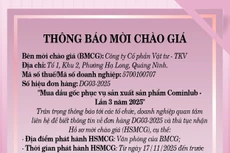 Công ty cổ phần Vật tư - TKV thông báo mời chào giá đơn hàng DG03-2025 