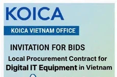 Văn phòng KOICA thông báo mời đấu thầu gói mua sắm hàng hoá