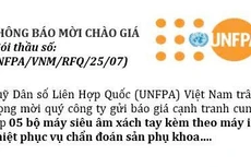 Quỹ Dân số Liên Hợp Quốc (UNFPA) Việt Nam thông báo mời chào giá