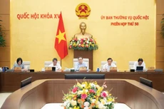 Chủ tịch Quốc hội Trần Thanh Mẫn chủ trì phiên họp của Ủy ban Thường vụ Quốc hội cho ý kiến về Dự án Luật Xây dựng (sửa đổi). Ảnh: Vũ Hiếu