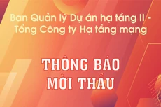 Ban Quản lý Dự án hạ tầng II thông báo mời thầu