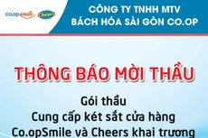 Công ty TNHH MTV Bách Hóa Sài Gòn Co.op thông báo mời thầu
