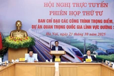 Thủ tướng Chính phủ Phạm Minh Chính chủ trì phiên họp thứ 4 của Ban Chỉ đạo các công trình trọng điểm, dự án quan trọng quốc gia lĩnh vực đường sắt. Ảnh: Quý Bắc