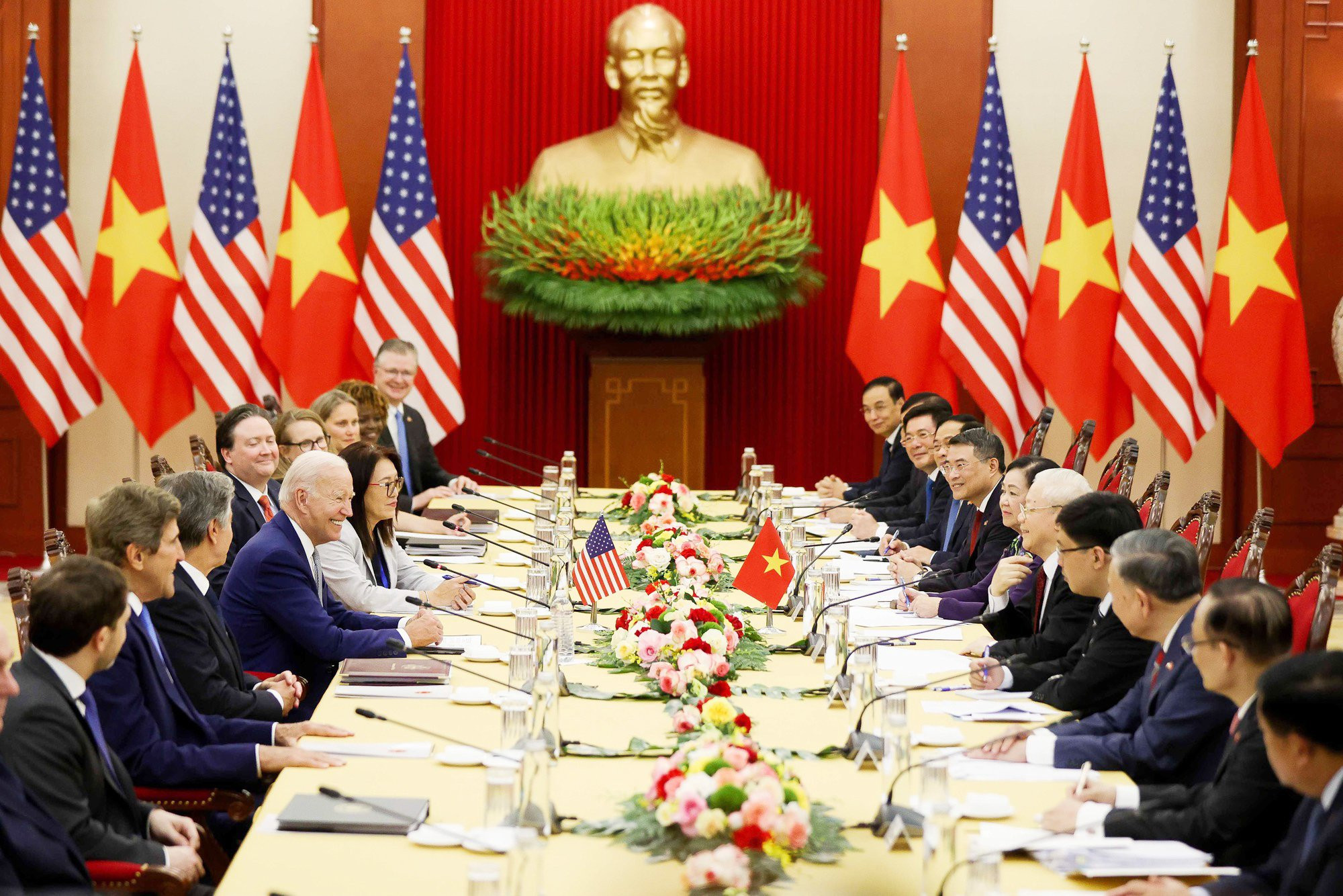 Tổng Bí thư Nguyễn Phú Trọng hội đàm với Tổng thống Hoa Kỳ Joe Binden tại Việt Nam, tháng 9/2023