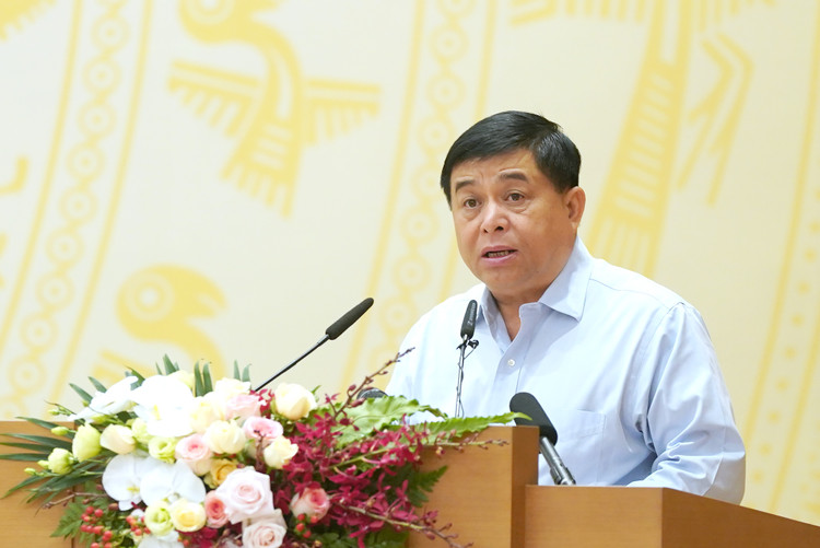 Bộ trưởng Bộ Kế hoạch và Đầu tư Nguyễn Chí Dũng báo cáo tại Phiên họp Chính phủ trực tuyến với các địa phương 6 tháng đầu năm 2019 (ảnh: CP)