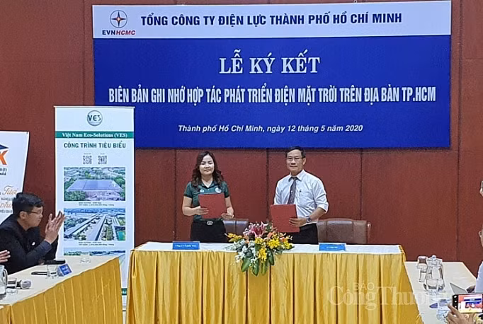 EVNHCMC hợp tác với các nhà cung cấp phát triển điện mặt trời tại TP.HCM (ảnh: EVNHCMC)