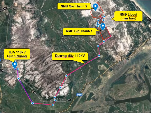 Địa điểm đầu tư xây dựng nhà máy điện mặt trời tại Quảng Trị (ảnh: PECC2)