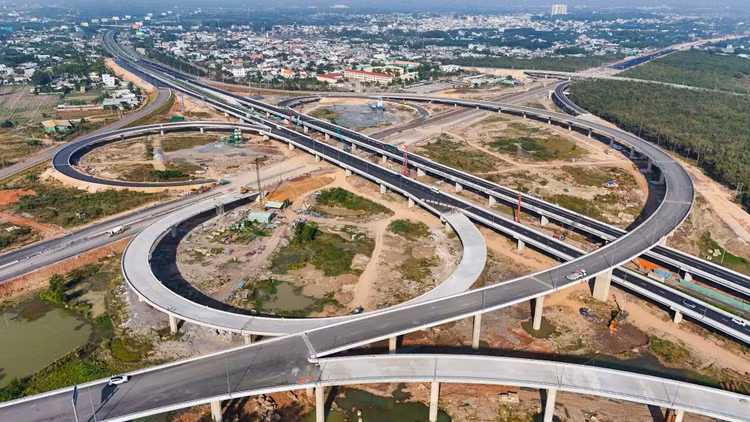 Khu vực nút giao Long Thành kết nối với cao tốc Biên Hòa - Vũng Tàu. Ảnh VEC cung cấp