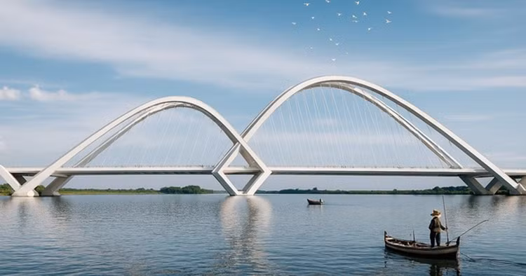 Ảnh mô hình cầu vượt sông Thái Bình Ảnh: Internet