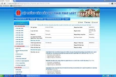 Thông tin về tình trạng hiệu lực của Thông tư số 01/2012/TT-BXD trên Cổng thông tin điện tử của Bộ Tư pháp - ảnh chụp màn hình máy tính lúc 8h30 ngày 23/10/2015