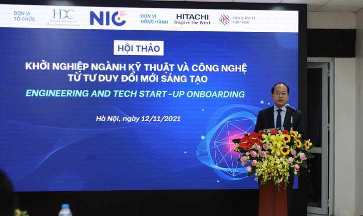 Ông Vũ Quốc Huy, Giám đốc Trung tâm Đổi mới sáng tạo Quốc gia phát biểu tại Hội thảo Ông Vũ Quốc Huy, Giám đốc Trung tâm Đổi mới sáng tạo Quốc gia phát biểu tại Hội thảo