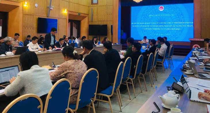 Ông Nguyễn Quốc Hiệp - Chủ tịch Hiệp hội Các nhà thầu xây dựng Việt Nam phát biểu tại cuộc họp