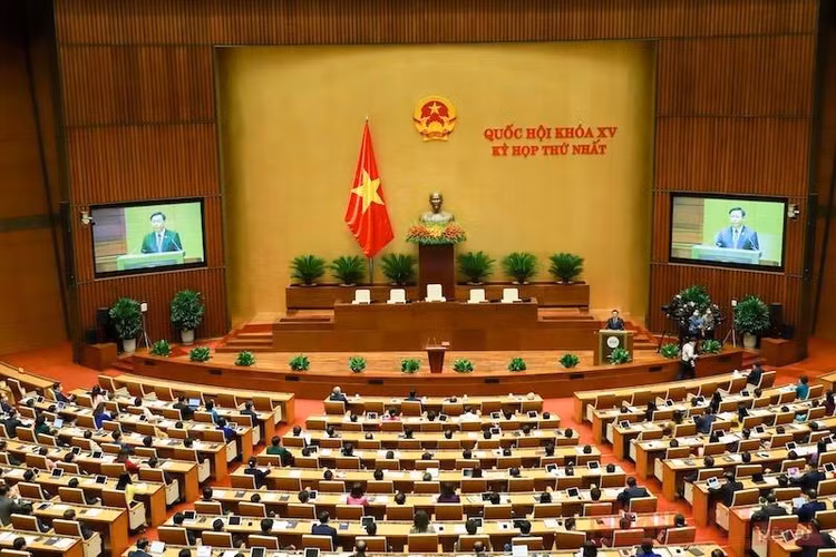 Quang cảnh một phiên họp tại Kỳ họp thứ nhất Quốc hội khóa XV
